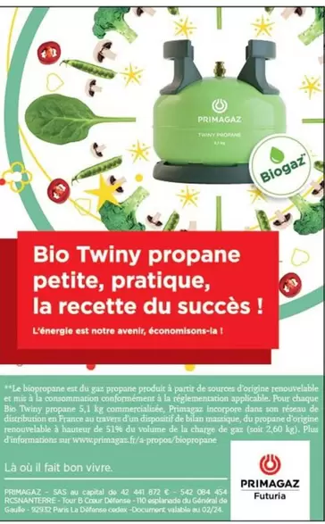 Primagaz Bio Twiny Propane : Petite et Pratique, la Recette du Succès