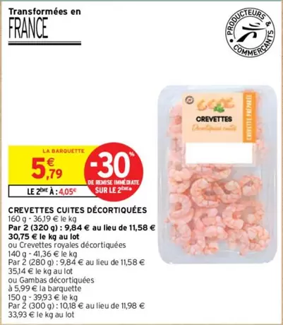 Crevettes Cuites Décortiquées