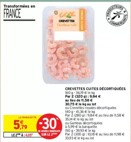 Crevettes Cuites Décortiquées