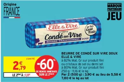 Elle & Vire - Beurre De Condé Sur Vire Doux