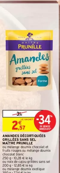 Maitre Prunille - Amandes Décortiquées Grillées Sans Sel : Une collation saine et savoureuse !