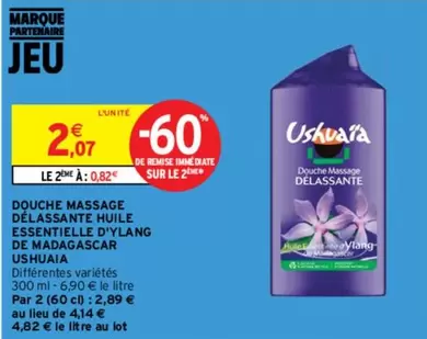 Ushuaia - Douche Massage Délassante à l'Huile Essentielle d'Ylang de Madagascar