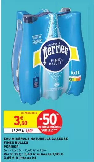 Perrier : Eau Minérale Naturelle Gazeuse aux Fines Bulles