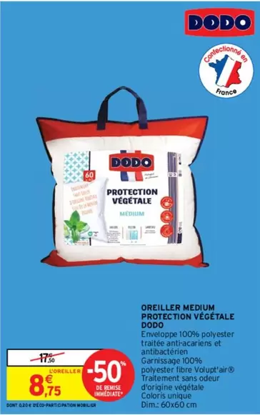 Dim - dodo - Oreiller Medium Protection Vegetale