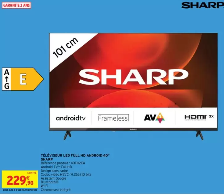 Sharp - Téléviseur Led Full Hd 40"