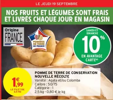 Pomme De Terre De Conservation Nouvelle Récolte