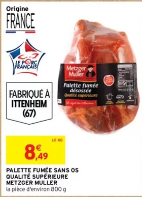 Metzger Muller - Palette Fumée Sans Os Qualité Supérieure : Promo exceptionnelle sur un produit haut de gamme