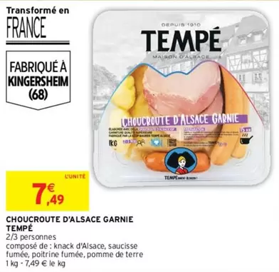 Tempe - Choucroute D'alsace Garnie