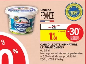 Le Francomtois - Cancoillotte Igp Nature