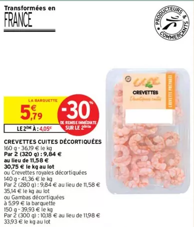 Crevettes Cuites Décortiquées