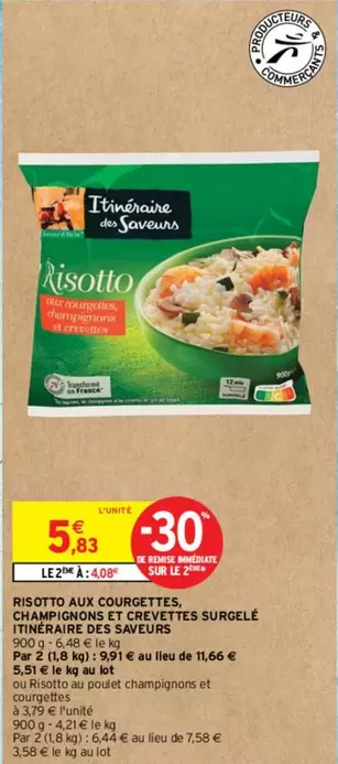 Terres De Risotto - Risotto Aux Corbèries Cuisinées Surgelé offre à 5,83€ sur Intermarché