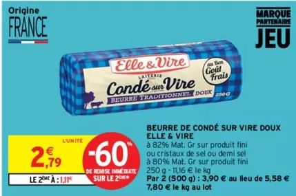 Elle & Vire - Beurre De Condé Sur Vire Doux