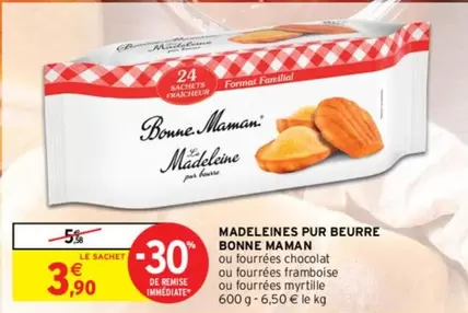 Bonne maman - Madeleines Pur Beurre offre à 3,9€ sur Intermarché