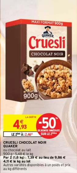 Quaker - Cruesli Chocolat Noir