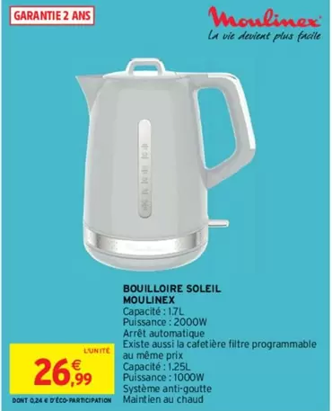 moulinex - bouilloire soleil