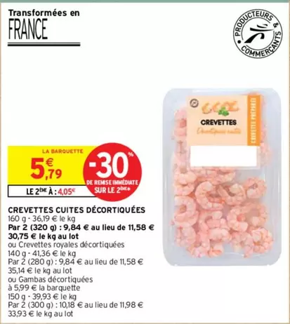 Crevettes Cuites Décortiquées