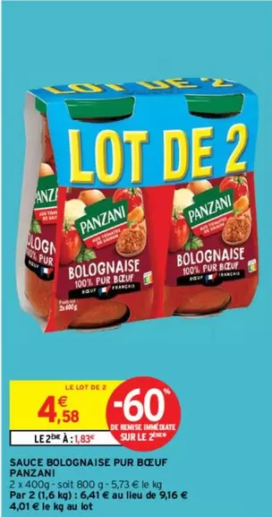 Panzani - Sauce Bolognaise Pur Bœuf