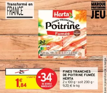 Herta - Fines Tranches De Poitrine Fumée