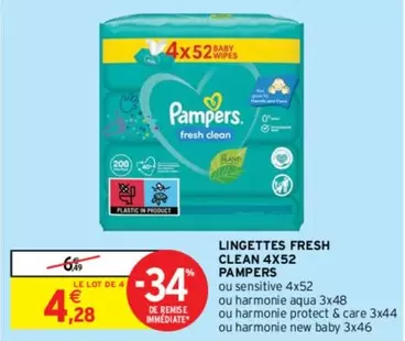 Pampers - Lingettes Fresh Clean 4x52