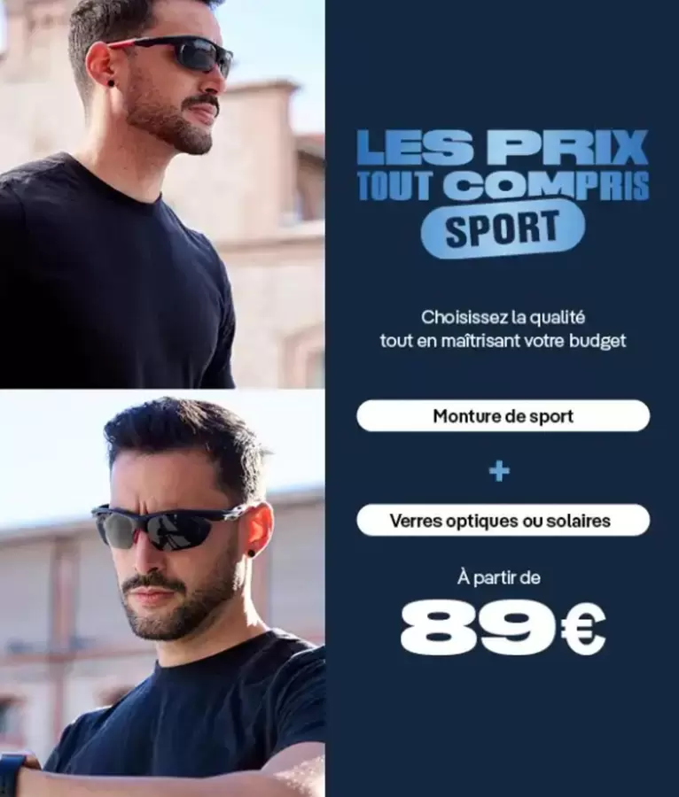 Les Prix Tout Compris Sport offre à 89€ sur Optic 2000