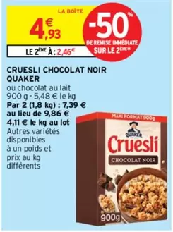 Quaker - Cruesli Chocolat Noir