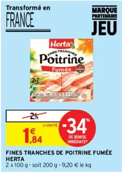 Herta - Fines Tranches De Poitrine Fumée