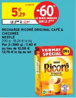 Nestlé - Ricoré Original Café & Chicorée : Recharge disponible avec promotion spéciale!