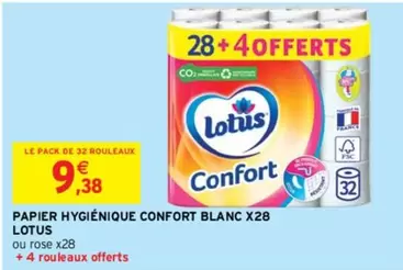 Lotus - Papier Hygiénique Confort Blanc X28