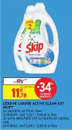 Cajoline - Skip - Lessive Liquide Active Clean X37