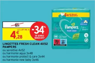 Pampers - Lingettes Fresh Clean 4x52