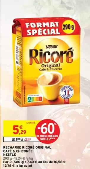 Nestlé Recharge Ricore Original Café & Chicorée - Goûtez la combinaison parfaite de café et chicorée !