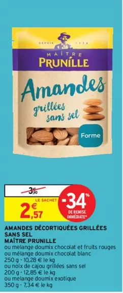 Maître Prunille - Amandes Décortiquées Grillées Sans Sel : Délicieuses et Saines