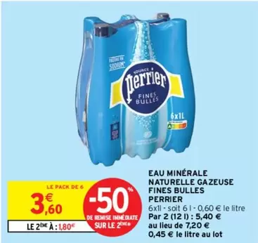 Perrier - Eau Minérale Naturelle Gazeuse avec Fines Bulles