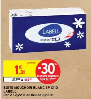 Labell - Boite Mouchoir Blanc 3p X110