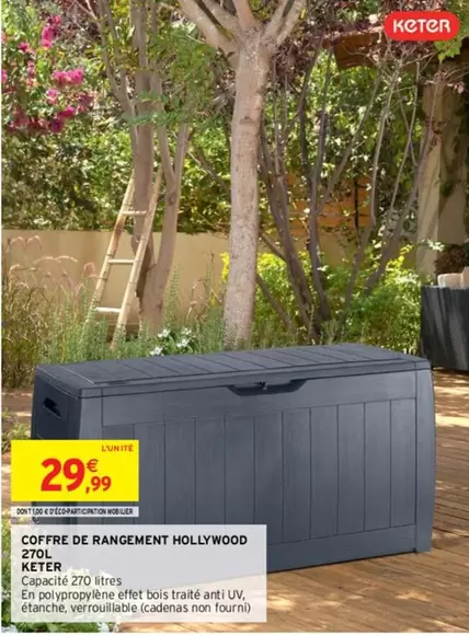 Hollywood - Keter - Coffre De Rangement  270l