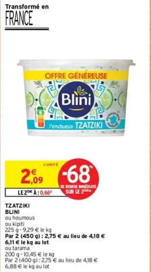 Blini - Tzatziki offre à 2,09€ sur Intermarché Contact