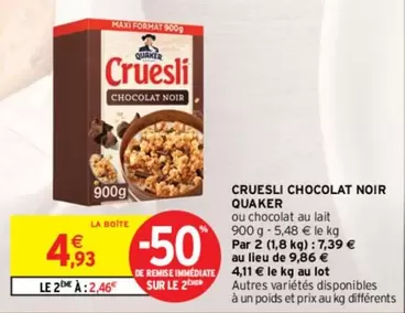 Quaker - Cruesli Chocolat Noir