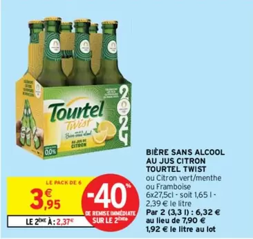 tourtel twist - bière sans alcool au jus citron