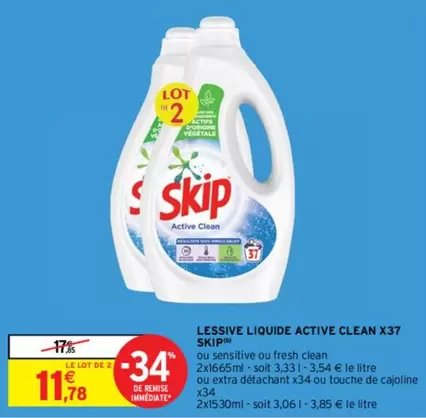 Cajoline - Skip - Lessive Liquide Active Clean X37