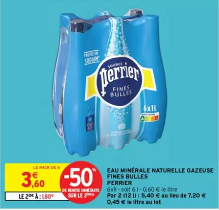 Perrier - Eau Minérale Naturelle Gazeuse aux Fines Bulles