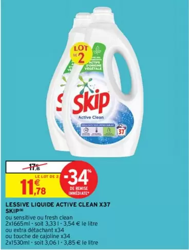 Cajoline - Skip - Lessive Liquide Active Clean X37