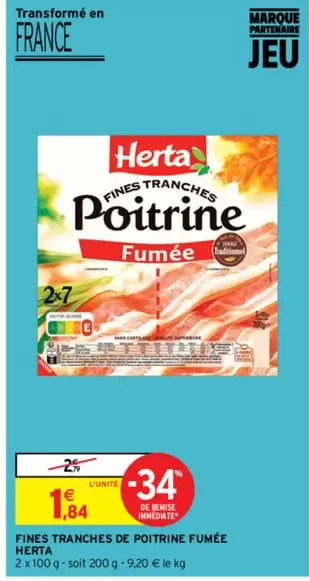 Herta - Fines Tranches De Poitrine Fumée