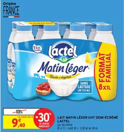 Lactel - Lait Matin Léger Uht Demi-écrémé