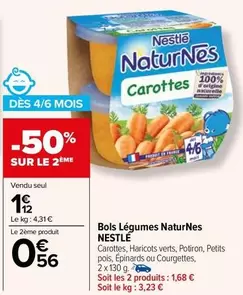 Nestlé - Bols Légumes Naturnes offre à 1,12€ sur Carrefour Drive