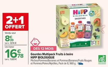 Hipp Biologique - Gourdes Multipack Fruits À Boire : Pack pratique et sain pour les enfants