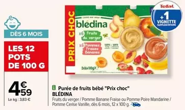 blédina - purée de fruits bébé "prix choc"