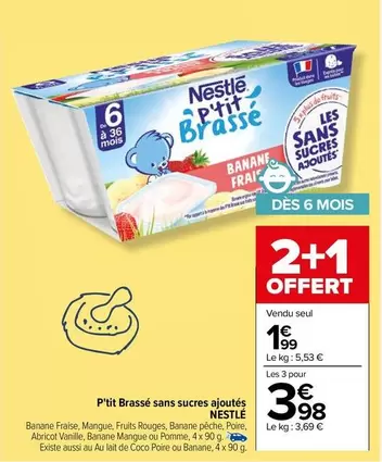 Nestlé - P'tit Brassé Sans Sucres Ajoutés