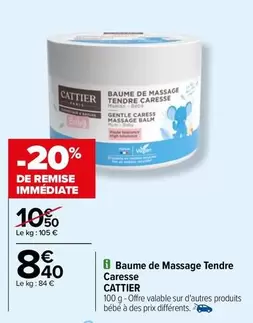 Cattier - Baume De Massage Tendre Caresse