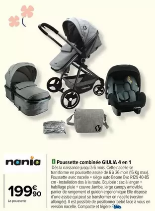 Nania - Poussette Combinée Giulia 4 En 1