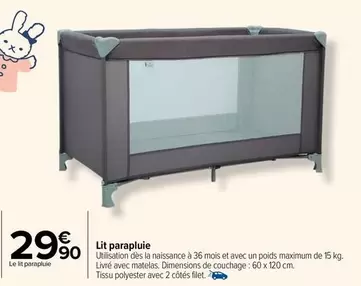 Lit Parapluie offre à 29,9€ sur Carrefour Drive